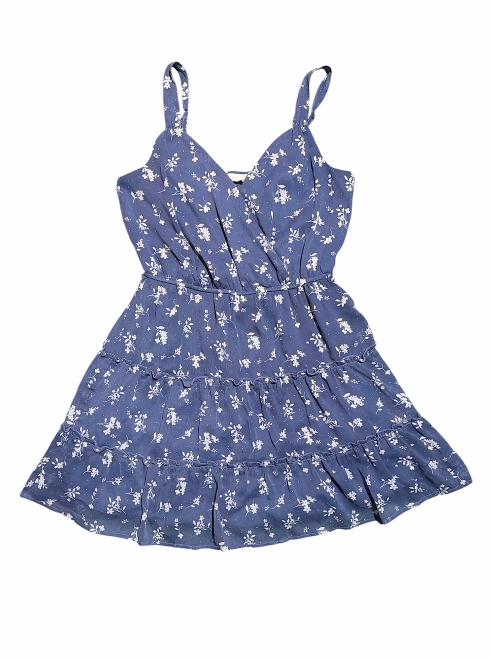 Altar'd State Blue Floral Tiered Mini Sundress Size Medium Adjustable Straps